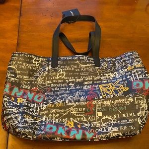 DKNY Ashlee Graffiti Tote and phone wristlet